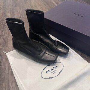 Prada Calzature Donna Black Nappa Stretch Boot